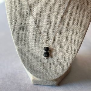 Black Cat Silhouette Sterling Silver Pendant and Necklace